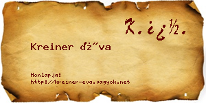 Kreiner Éva névjegykártya